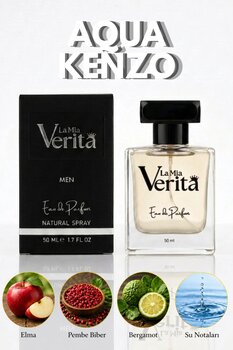 la mia verita Aqua Erkek Parfüm LMV435 Bergamot, Sedir Ağacı, Vanilya, Amber, Misk, Sandal Ağacı Fresh Edp 50 ml