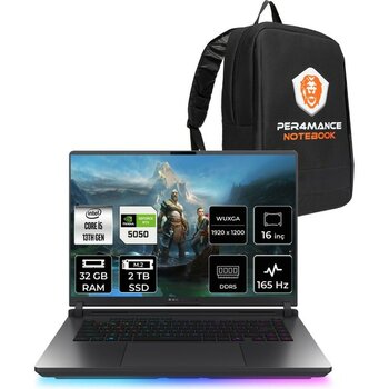 Asus Rog Strix G16 i5 13450HX RTX 5050 8GB Gaming Laptop 32GB RAM 2TB SSD 16" FHD+ 165Hz FreeDOS + Per4 Çanta G615JHRV053P319 - 2 TB - 32 GB