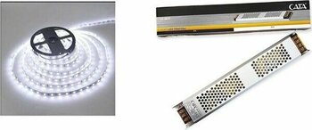 Cata 15 Metre 10 Çip Şerit Led Beyaz ve Cata 21 Amper Led Trafosu Takım