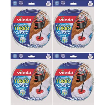 Vileda Turbo Yedek Mop Paspas Ucu (%100 Mikrofiber) (4 Lü Set)