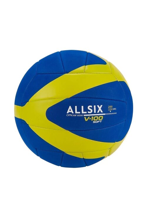 Decathlon Allsix V100 Soft 200 Mavi / Sarı 200–220 gram Voleybol Topu