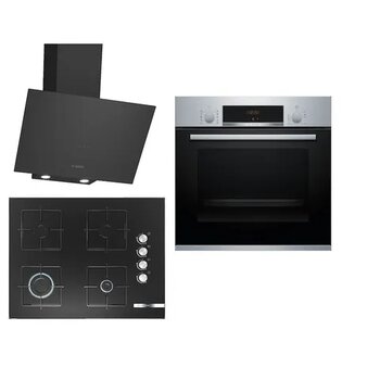 Bosch HBF514BS1T - POP7C6O12O - DWK64PJ60T Siyah 3'lü Ankastre Set