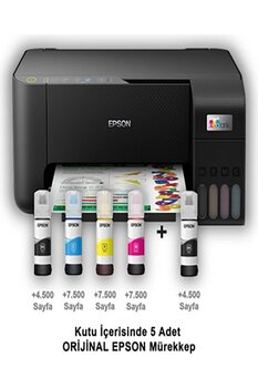 EPSON A4 Renkli L3250 Yazıcı Tarayıcı Fotokopi Usb 2.0,kablosuz Tanklı+ Siyah Mürekkep hediye
