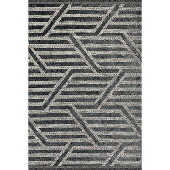 Decoser Hereke 061 Antrasit Hav Toz Vermez Salon Halısı Kesme Halı Yolluk - 80 x 250 cm