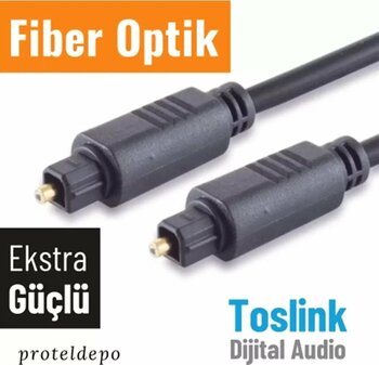 IRENIS Fiber Optik Kablo Toslink Optik Ses Kablosu Ekstra Kalın 3 metre Toslink Kablo