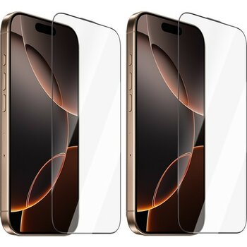 Vendas iPhone 15 Pro Max Uyumlu Elektro Kaplama Dust Proof Tempered Cam Ekran Koruyucu 2 Adet Set - Şeffaf