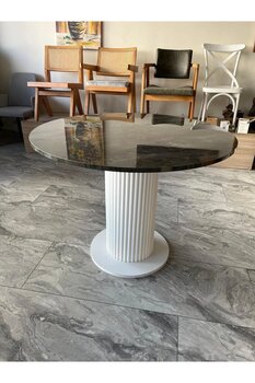 DOĞUKAN HOME yuvarlak mermer masa