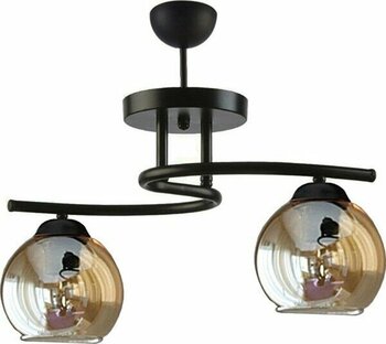 Avizevi Siyah Füme Camlı Poyraz 2 Li Avize