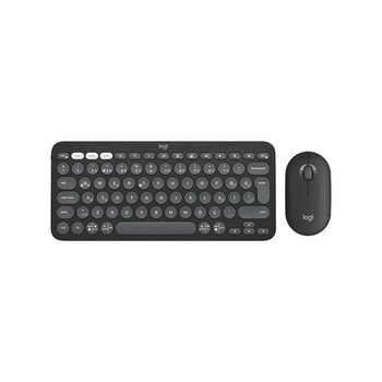 Logitech Pebble 2 Set Çoklu Cihaz Özellikli Sessiz Kablosuz Türkçe Q Klavye ve Mouse Seti - Siya