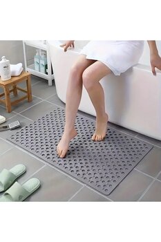 Primeaks 36x66 cm Kaymaz Vantuzlu Duş ve Banyo Zemin Matı – Su Geçirmez, Güvenli Kaydırmaz Mat
