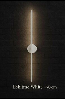 LUMINALED Modern Dekoratif Led Duvar Aplik 70 Cm Günışığı BEYAZ * 1 Adet ( PİLLİ )