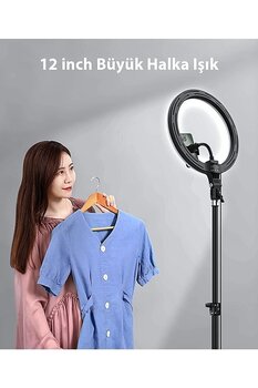 Woise Ring Fill Light Led Işıklı Tripod 12 Inç Halka Youtuber Tiktok Makyaj Işığı Ayaklı Tripot 12 Inç