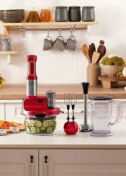 Karaca Mastermaid Prosteel Cam 2500 W Kırmızı Mutfak Robotu