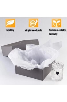 BossPack Beyaz Pelur Kâğıt (40X60 CM) Hediye Paketleme Kağıdı (25 ADET)