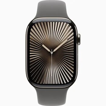 Apple Watch Series 10 GPS + Cellular 42 mm Natürel Titanyum Kasa Taş Grisi Spor Kordon Akıllı Saat