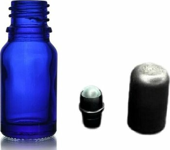 10ml Mavi Cam Şişe Roll-on Şişe, 12 Adet, Bilye Başlıklı Şişe, Cam Şişe, Roll-on Şişesi