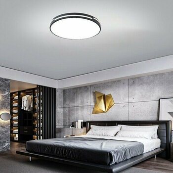 Catluz Antrasit Şerit Akrilikli 3 Işık Renkli Kumandalı Dimli 50cm LED Tavan Lambası,modern Aydınlatma - 1