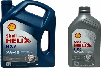 SHELL Helix HX7-HX8 5W-40 Sentetik Motor Yağı 4+1 Litre