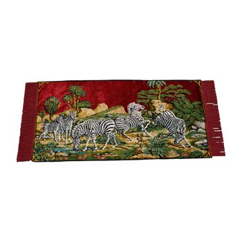 Zehra Abla Halı Yeni Ender Doğa Tasvirli Zebra Temalı Duvar Halısı 7185 Çok Renkli 48 X 96