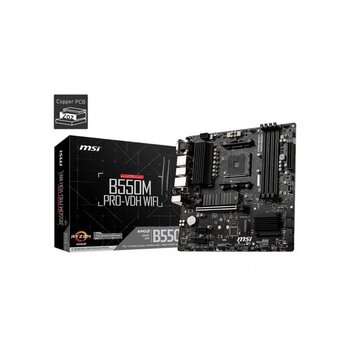 Msı B550m Pro-Vdh Wıfı Ddr4 M2 Pcıe Nvme Hdmı Dp Pcıe 16X V4.0 Am4 Matx