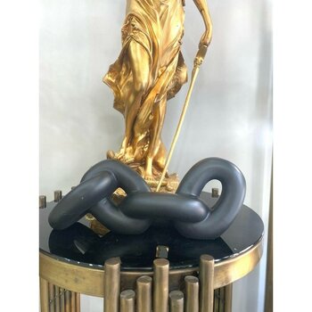 Mirsa Global Dekoratif Polyester Zincir Biblo - Siyah