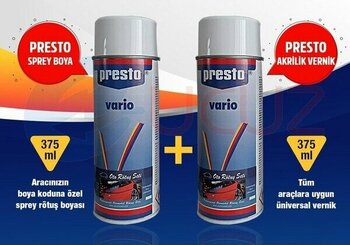 Presto Fiat Kod: 589 Titanyum Grisi Presto Sprey Boya Seti (Boya + Vernik)