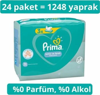 Prima Islak Havlu Mendil Temiz Ferah 24'lü 1248 Yaprak