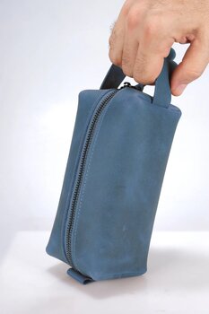 Design Craft Hakiki Deri Erkek El Çantası Dopp Kit Küçük Boy Beden