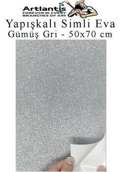 ArtlantisYapışkanlı Simli Eva 50X70 cm 1 Adet Simli Yapışkanlı Eva Süngeri Okul Kreş Anasınıfı Elişi Etkinlikleri Hobi