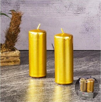 4 Adet   Tohana Altın Mum 2'li 10X4 cm