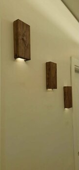 ViraHome Ahşap Dekoratif Ledli Pilli Aplik Duvar Balkon Antre Aksesuarı Otel Cafe Villa Bohem Dekor