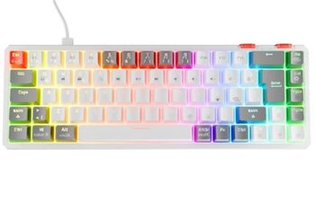 Rampage Yoru Mını Beyaz-Gri Type-C Bağlantılı Outemu Red Swich Q Mekanik Gaming Oyuncu Klavye Rgb