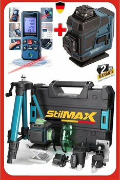 Stilmax Stl1650m Hassas 16 Çizgi Lazer Hizalama Yeşil Çizgili + 50metre Lazermetre Hediyeli Set
