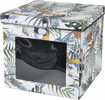 Bosphorus Tropikal desenli katlanabilir kutu, pencereli, dayanıklı ve şık depolama çözümü