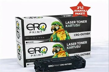 Canon Crg-067hbk Uyumlu Toner - 3100 Sayfalık - Çipli Siyah Toner - 2'li Paket