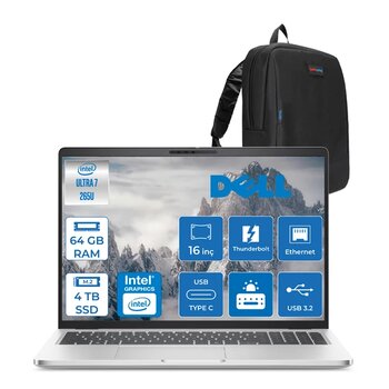 Dell Pro 16 Plus U7265u165up24 Ultra Core 7 265u 16" 64 GB RAM 4 TB SSD Fhd+ 300nıt W11Pro Notebook - Zetta Çanta