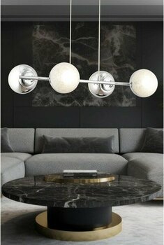 Berca 4lü Krom Avize Modern Mutfak Yemek Masası Üstü Yatak Odası Salon Avize - 1 - Ahşap