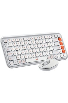 logitech Pop Icon Bluetooth Klavye & Mouse Seti Beyaz (Türkçe Tuş Dizimi) 920-013075