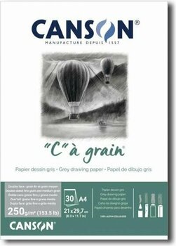 Canson Ca Grain Gri Renkli Çizim Defteri 250 Gr. A4 30 Yp.