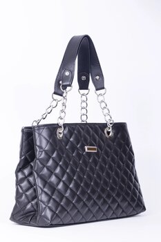 SEPET ÇANTA Baklava Desenli Geniş Klasik Kadın Omuz Çantası L Beden