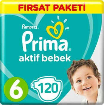 Prima Aktif Bebek Bebek Bezi 6 Beden Fırsat Paketi 13-18 Kg 120 Adet