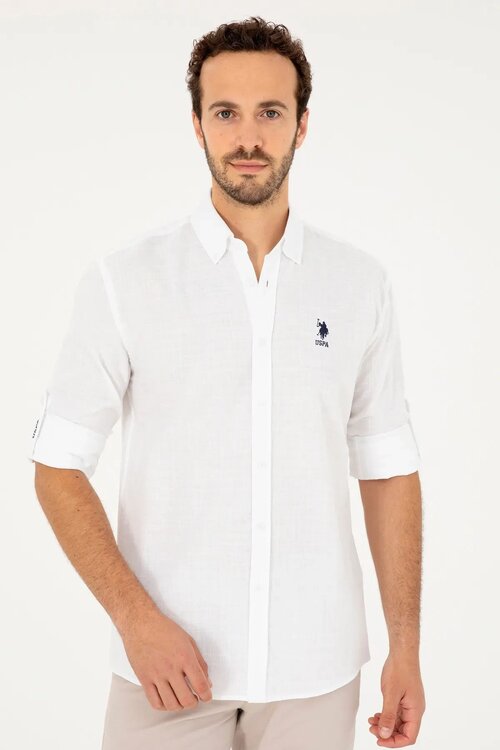 U.S. Polo Assn. LUCAN Beyaz Uzun Kol Standart Gömlek