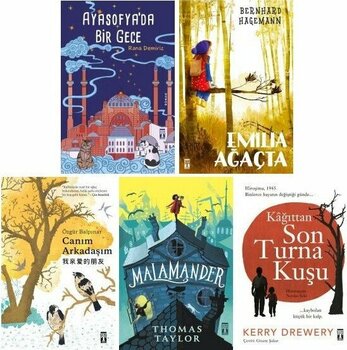 Genç Timaş 5 Kitap Set 5. 6. 7. 8. Sınıflar Ortaokul Okuma Kitapları / Ayasofya'da Bir Gece - Emilia Ağaçta - Canım Arkadaşım - Malamander - Kağıtt...