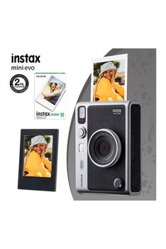 Instax Mini Evo Siyah Fotoğraf Makinesi 10'Lu Film Ve Çerçeve