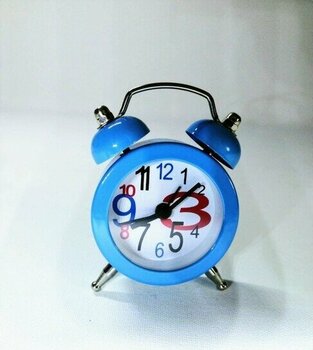 Mobgift Analog Metal Mini Çalar Saat (Mavi) - Mavi