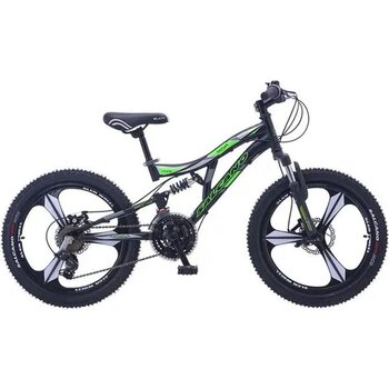 Salcano Nova 20 Jant Disk Fren Siyah Yeşil Çocuk Bisikleti