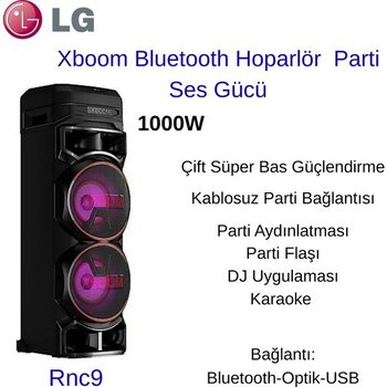 Lg Xboom  1000 Watt Bluetooth Hoparlör,kablosuz Parti Bağlantısı,rnc9 Aydınlatmalı Parti Hoparlörğ - GÜÇ 1000 WATT