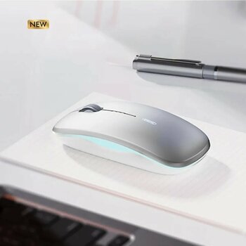 INPHIC İNPHİC M5 Kablosuz Fare, Şarj Edilebilir Sessiz Kullanım 2.4G Işıklı USB Mouse GÜMÜŞ