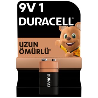 Duracell Alkalin 9V Pil, (6LR61 / MN1604), 1'li Paket