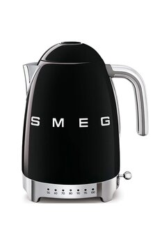 Smeg50's Style Retro Siyah Isı Ayarlı Kettle Klf04bleu